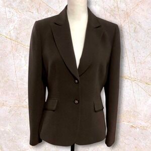 Tahari Arthur S Levine Womens Brown Blazer Jacket Suit Career Business Size 10